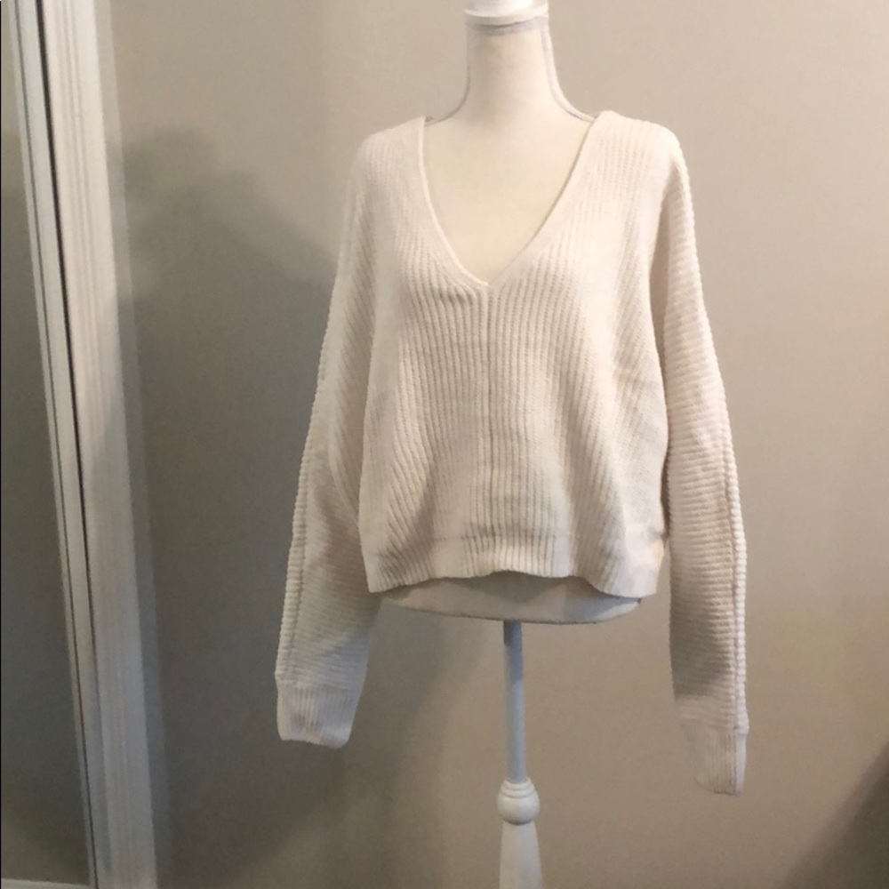 White cropped sweater